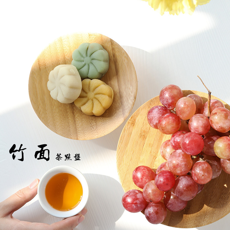 Khay giải khát mì tre, khay trái cây chân cao tươi mát, trang trí nhà hiện đại bằng tre, khay ăn vặt kiểu Trung Quốc mới, khay trái cây khô