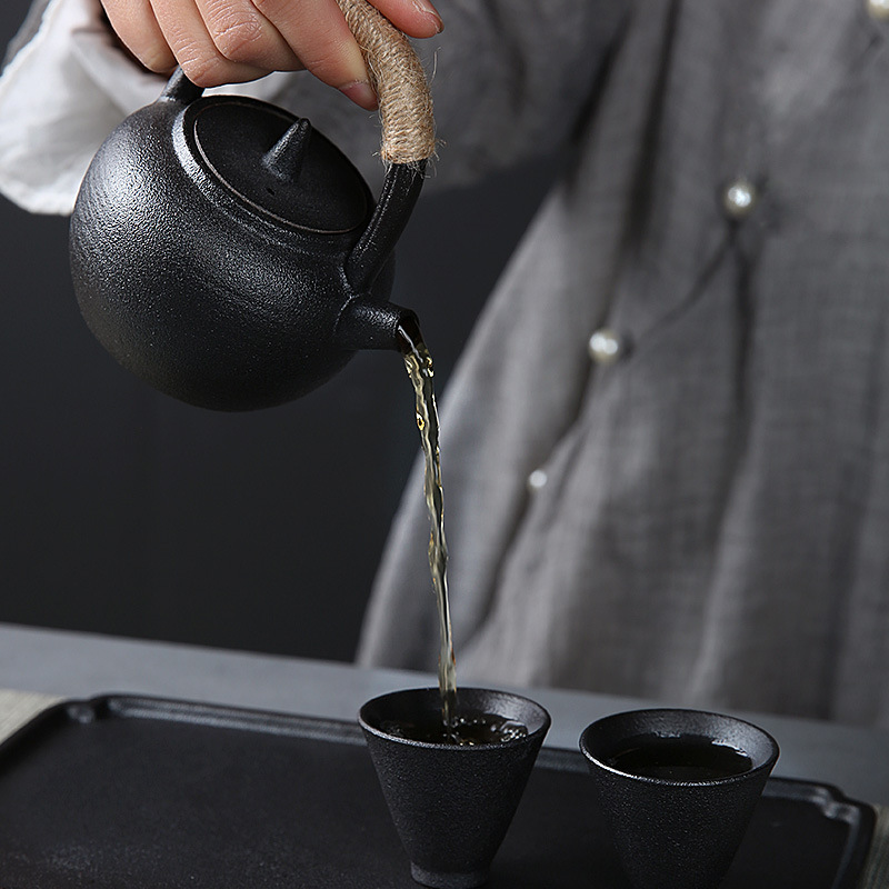 Ấm trà gốm thô kiểu Nhật ấm trà gốm Sứ dụng cụ trà Kungfu cỡ nhỏ mini ấm pha trà gia dụng cổ điển thủ công
