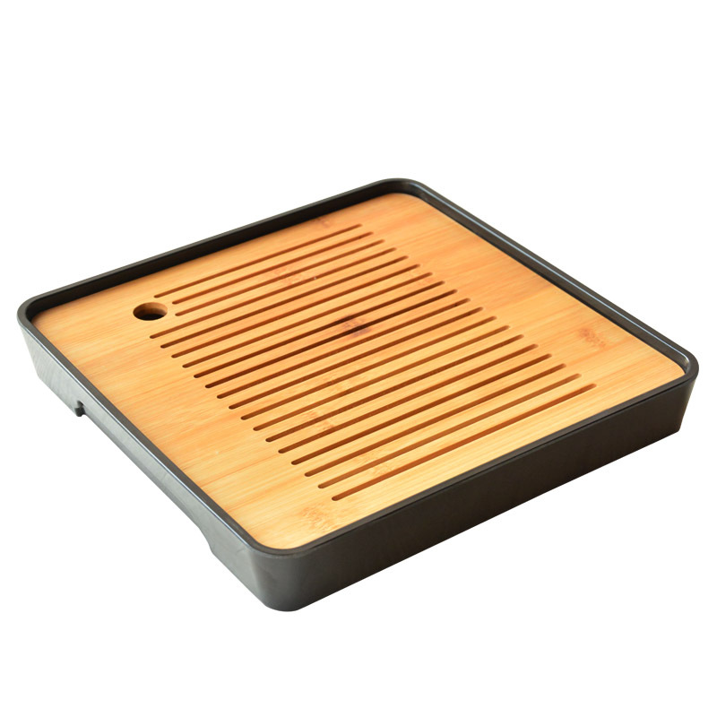 Khay trà melamine tre, Bộ trà Kungfu kiểu Nhật, khay pha khô đựng nước, khay trà, khay pha khô du lịch đơn giản
