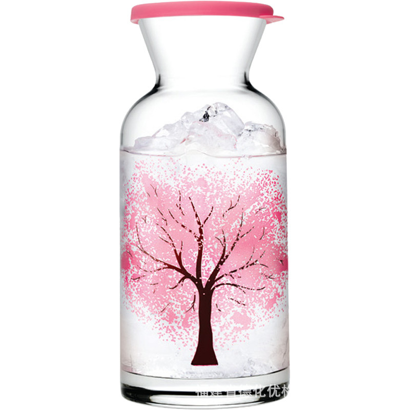 Bình nước lạnh thủy tinh đổi màu nhập khẩu Pasha Pqi Bộ bình nước gia dụng cốc nước trái cây bình lạnh