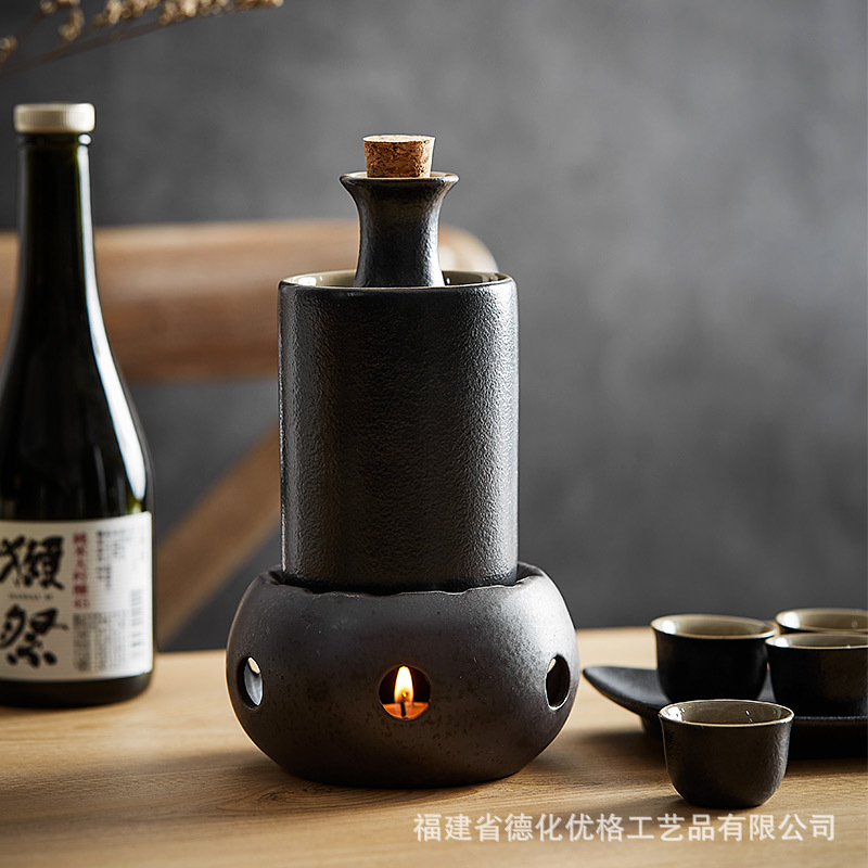 Bộ bình rượu sake kiểu Nhật, bình nóng rượu gạo gia dụng, bình ấm rượu gốm sứ, bình rượu Sake, bình rượu sake, phong cách retro