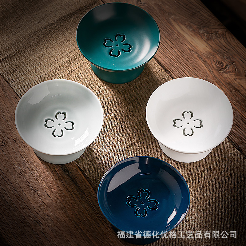 Đồ ăn nhẹ phục cổ, đĩa trái cây, đĩa giải khát chân cao gốm sứ, Bộ trà đạo, đĩa Hạt Trái Cây Kiểu Nhật