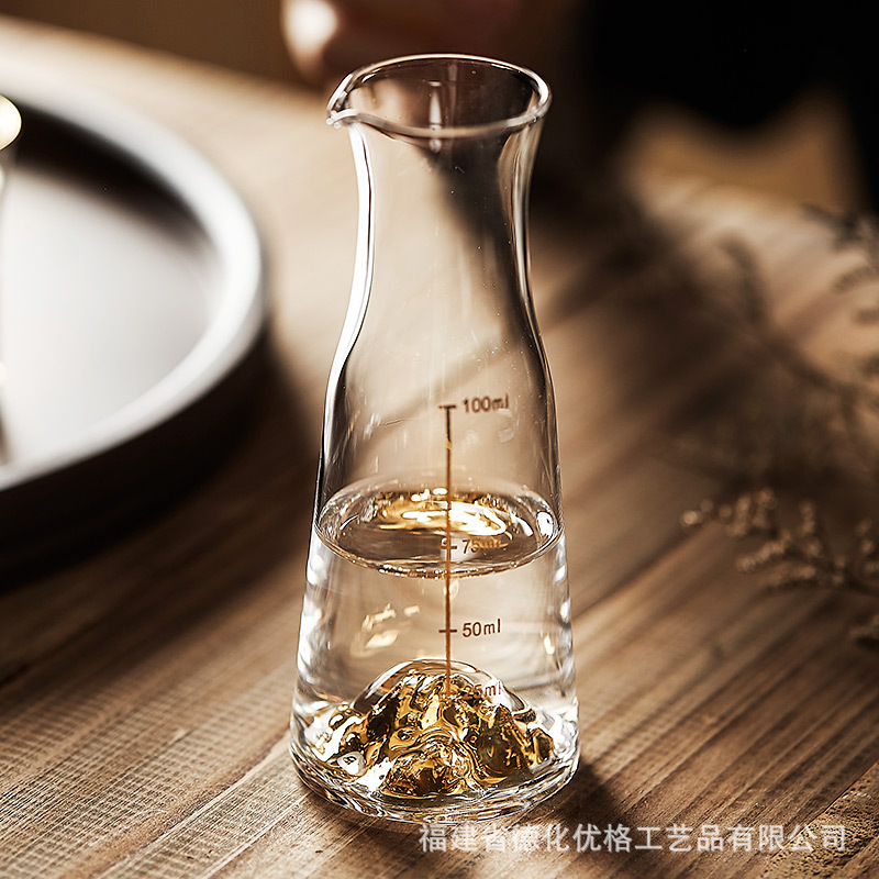 Yipin Jiangshan Jinshan Gold Foil Pha Lê Ly rượu trắng Bình chia 1 bình 1 cốc Bộ gia dụng Ly rượu nhỏ sáng tạo