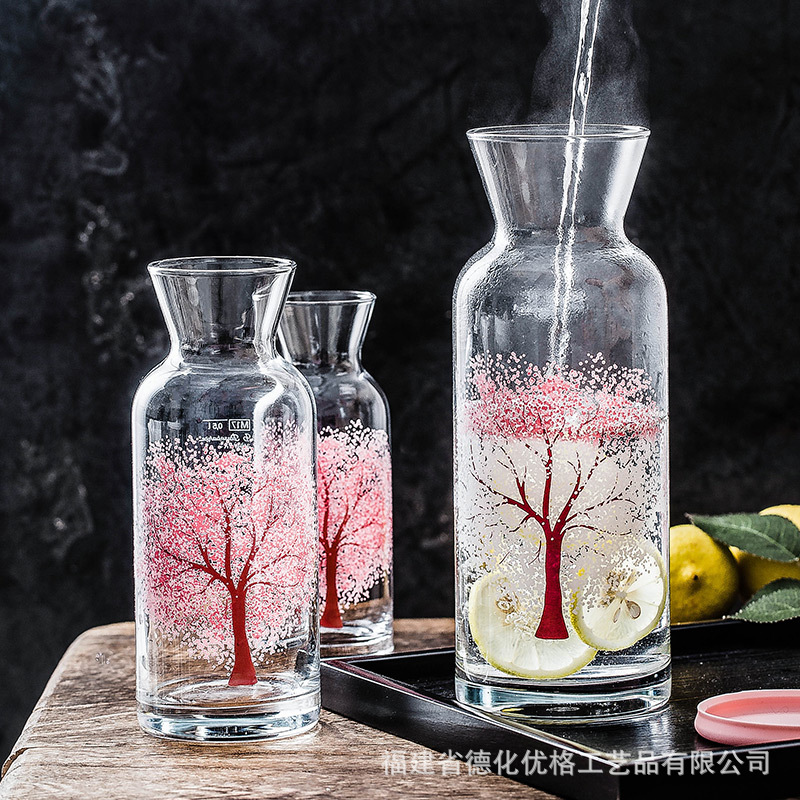 Bình nước lạnh thủy tinh đổi màu nhập khẩu Pasha Pqi Bộ bình nước gia dụng cốc nước trái cây bình lạnh