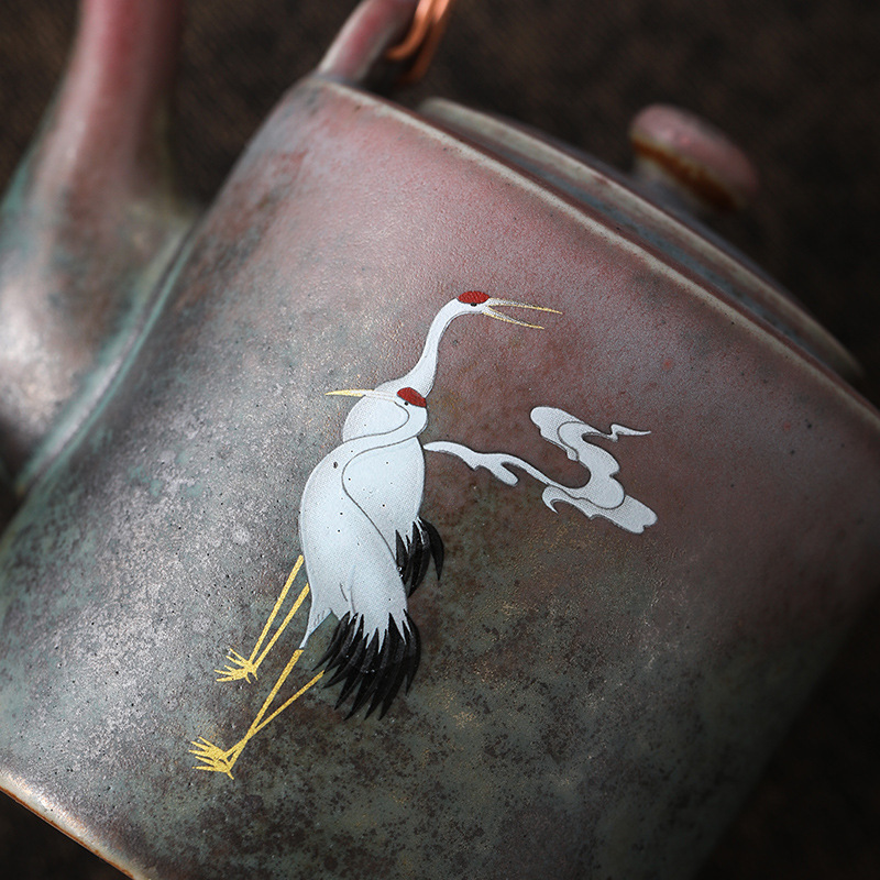 Ấm trà xà nâng Ruihe Chengxiang, ấm trà gốm thô, ấm trà đơn, ấm trà đơn giản cổ điển, ấm trà cổ điển