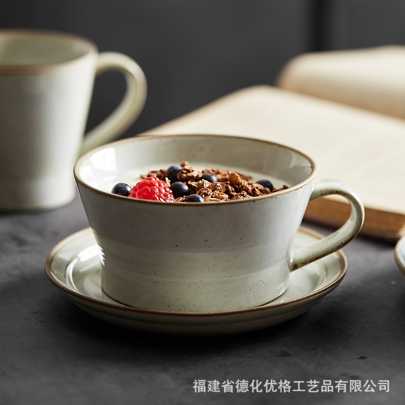 Cốc cà phê gốm thô sáng tạo cổ điển cốc nước gia dụng cốc Mug cốc kéo cốc Latte cốc ăn sáng Miệng Lớn cốc tráng miệng