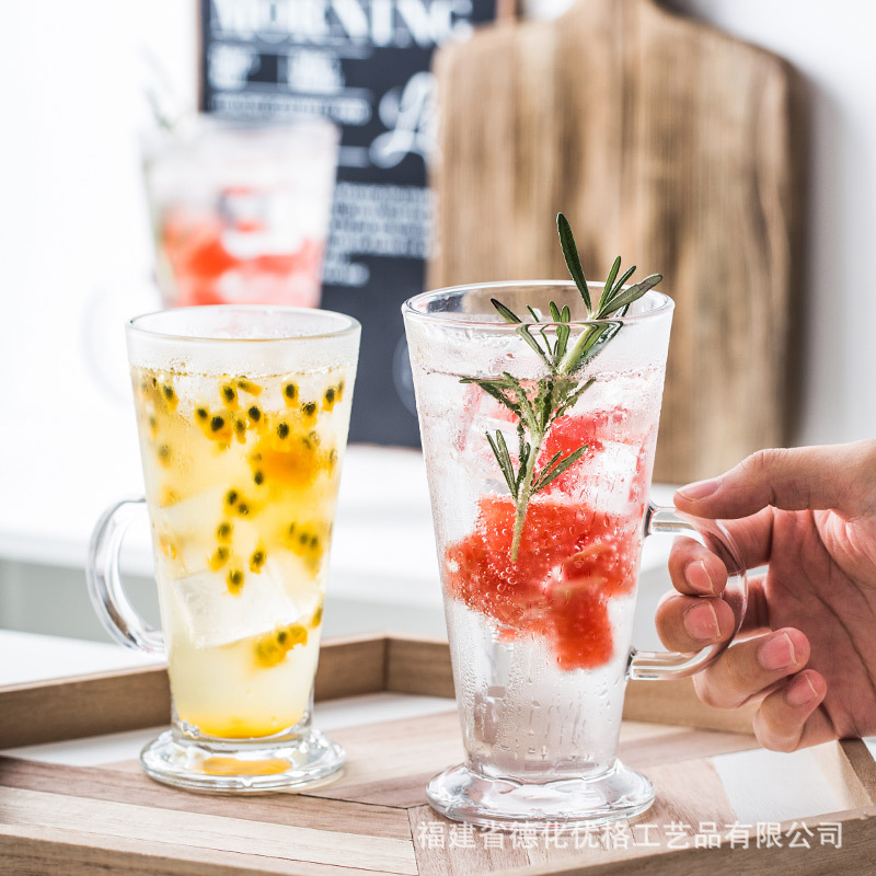 Cốc thủy tinh không chì nhập khẩu Thổ Nhĩ Kỳ, cốc sữa cường lực, cốc cà phê latte, cốc uống đặc biệt kiểu cũ cổ điển