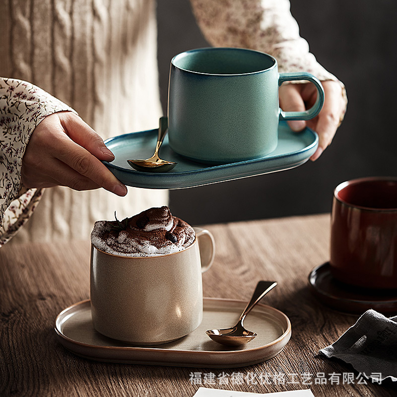 Cốc ăn sáng tinh tế phong cách Instagram Bắc Âu Đĩa trái cây gốm sứ gia dụng một người ăn Bộ đồ ăn nổi tiếng trên mạng nhẹ nhàng sang trọng
