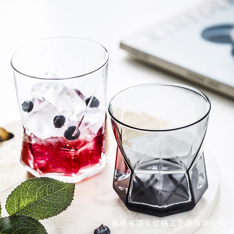 Cốc uống nước trái cây thủy tinh nhập khẩu Pomioli cốc nước gia dụng thiết kế hình học cá tính sáng tạo cốc Wei