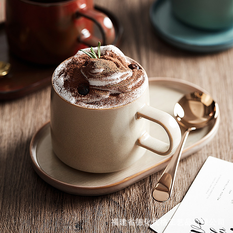 Cốc ăn sáng tinh tế phong cách Instagram Bắc Âu Đĩa trái cây gốm sứ gia dụng một người ăn Bộ đồ ăn nổi tiếng trên mạng nhẹ nhàng sang trọng