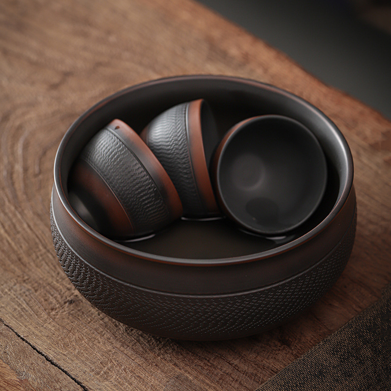 Thanh Tây màu tím gốm Zen Sheng trà rửa dao nhảy thủ công không tráng men đánh bóng cốc sứ lớn rửa bút rửa bát nước Thùng trà xỉ