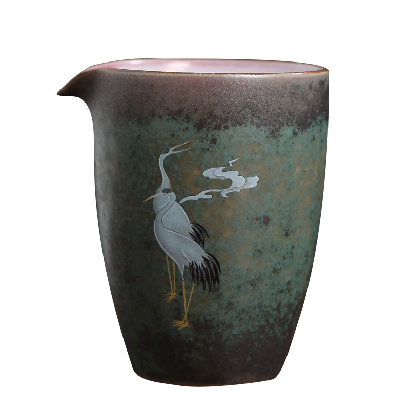 Cốc công tắc hình Hạc đổi màu lò cổ điển thủ công cốc công bằng gốm sứ cỡ lớn chia Cốc đồng phục cốc Phụ Kiện Bộ trà Kung Fu