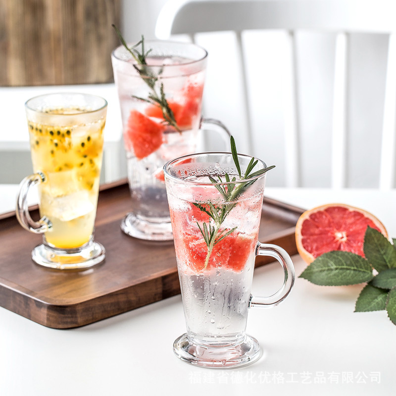 Cốc thủy tinh không chì nhập khẩu Thổ Nhĩ Kỳ, cốc sữa cường lực, cốc cà phê latte, cốc uống đặc biệt kiểu cũ cổ điển