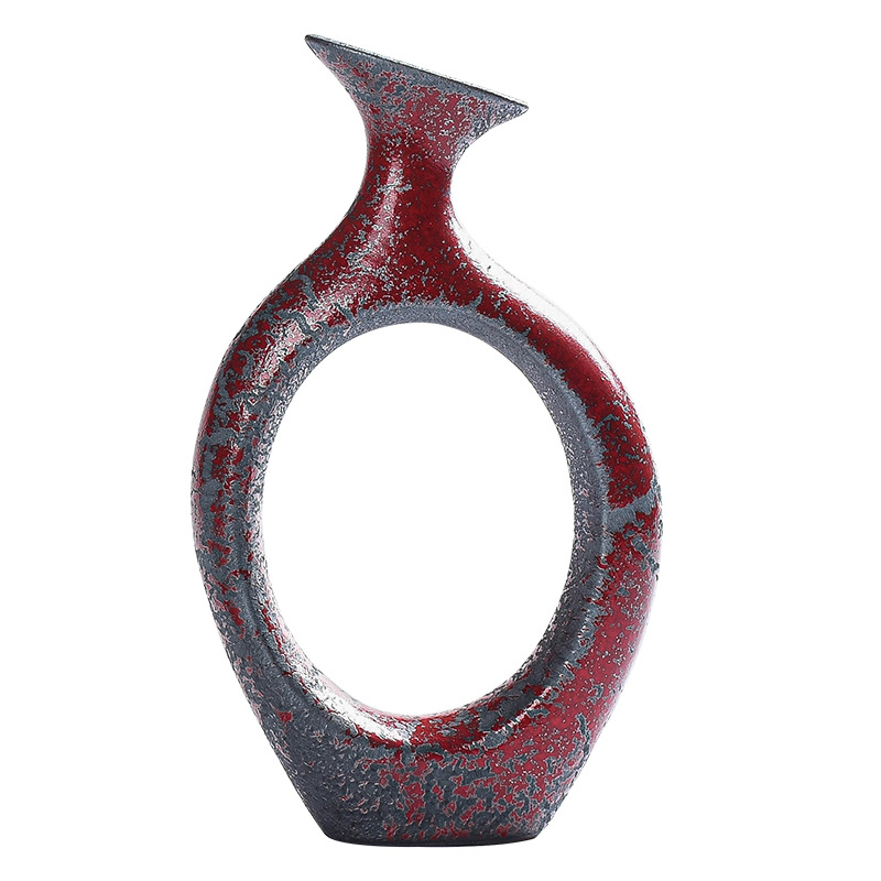 Bình hoa nhỏ sáng tạo gốm thô phong cách Nhật Bản Thiền hoa khô đồ trang trí đồ thủ công gốm sứ trang trí nhà