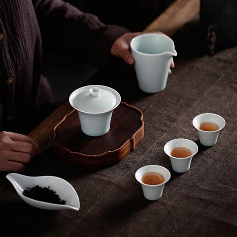 Trà hoa sen Gốm sứ thủ công, trà tươi mát, màu tinh khiết, thìa trà đặc biệt, phụ kiện trà đạo Liuzijun