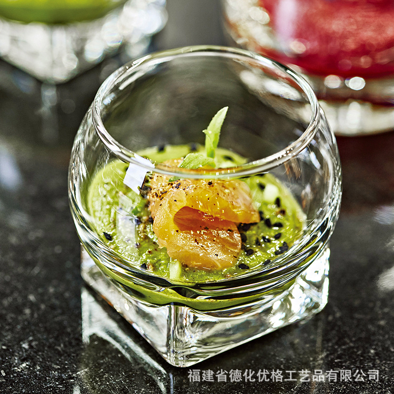 Cốc bánh kẹo thủy tinh không chì sáng tạo Carat cốc tráng miệng nhỏ gọn của KHÁCH SẠN BÁT cát Wanwan gia dụng cốc kem sữa chua