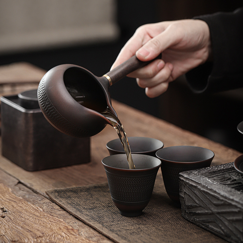 Cốc công bằng gốm tím Qingxi cốc tách trà gốm sứ cỡ lớn cốc trà biển cốc đồng đều dao nhảy thủ công