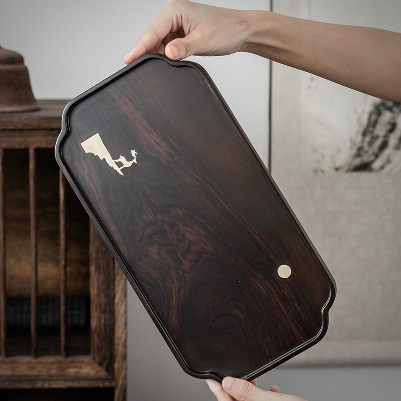 Nhà Máy bán hàng trực tiếp Khay trà tre nguyên tấm, bàn trà tre nặng, khay pha khô gia dụng, khay đơn giản