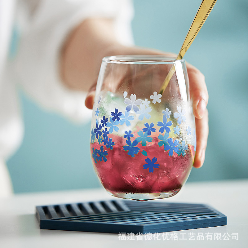 Cốc thủy tinh Instagram nổi tiếng trên mạng Cốc đổi màu nóng lạnh gia dụng cốc nước sành điệu cá tính sáng tạo cốc trà kiểu Nhật đáng yêu cho nữ