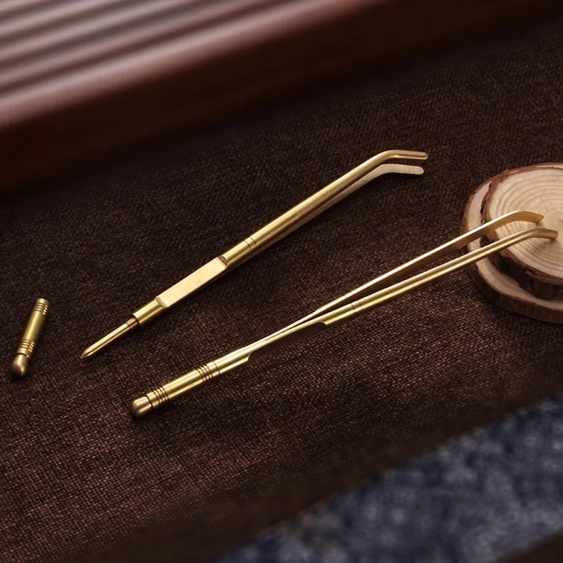Kẹp trà Phụ Kiện Dụng cụ pha trà Kung Fu bằng đồng thau Kẹp trà cao cấp chống trượt bằng thép không gỉ Kẹp trà Kẹp trà nhíp