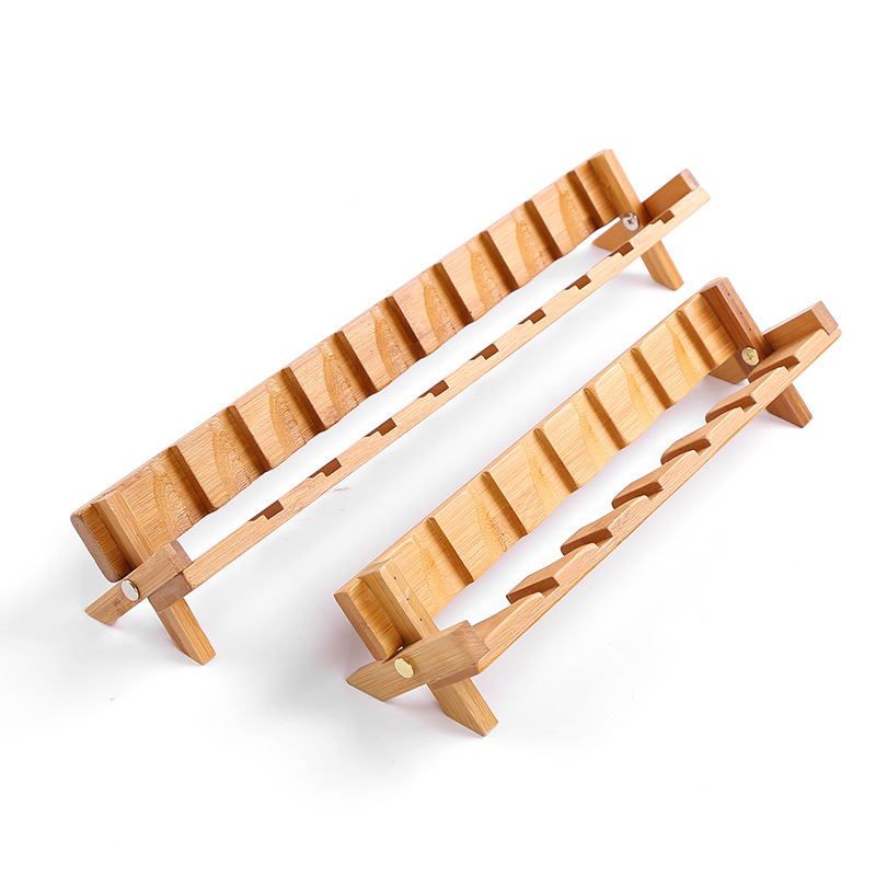 Giá để cốc gấp bằng tre Giá để cốc một lớp để tách trà, dụng cụ trà Kung Fu ráo nước, không pha trà đạo