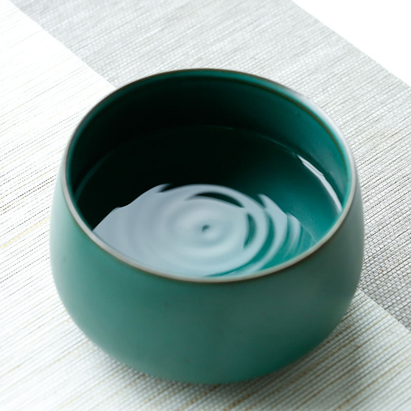 Cốc rửa trà gốm sứ cỡ lớn rửa chén bằng gốm thô cổ điển thủ công kiểu Nhật Phụ Kiện Bộ trà nước