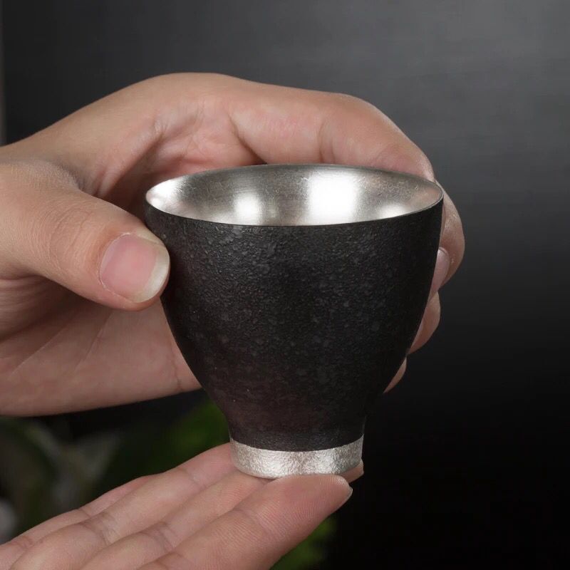 Nhà Máy bán hàng trực tiếp đồ bạc nhỏ cốc trà gốm sứ mạ bạc Cốc gốm sứ cá nhân cốc chủ sở hữu cốc công phu Bộ trà quà tặng