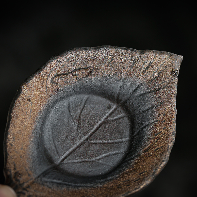 Đế cốc gốm thô sáng tạo đế cốc cổ điển thủ công kiểu Nhật Bản đế cách nhiệt đế trà đạo gốm sứ Kung Fu