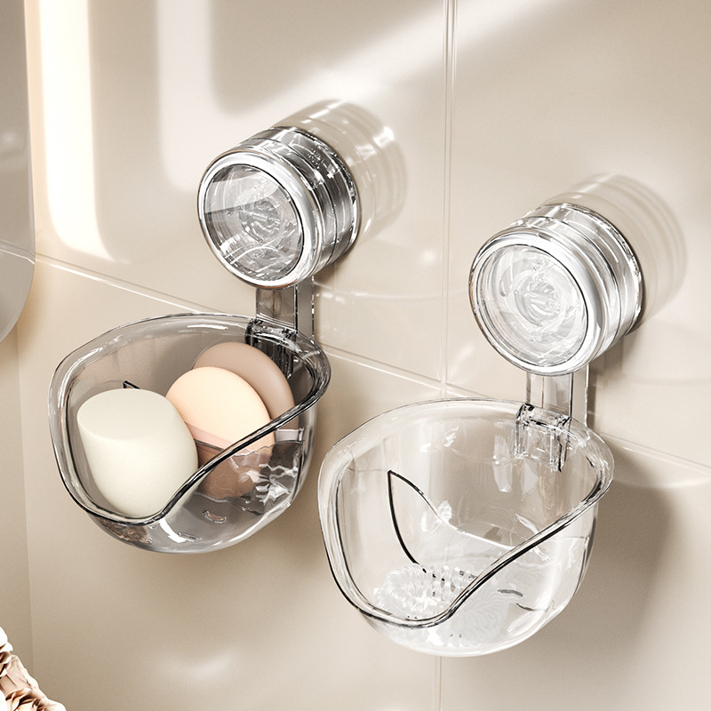 Cốc hút làm đẹp trứng phấn bông đệm khí Hộp đựng đồ treo tường không đục lỗ thoát nước phòng tắm giá đỡ thoáng khí