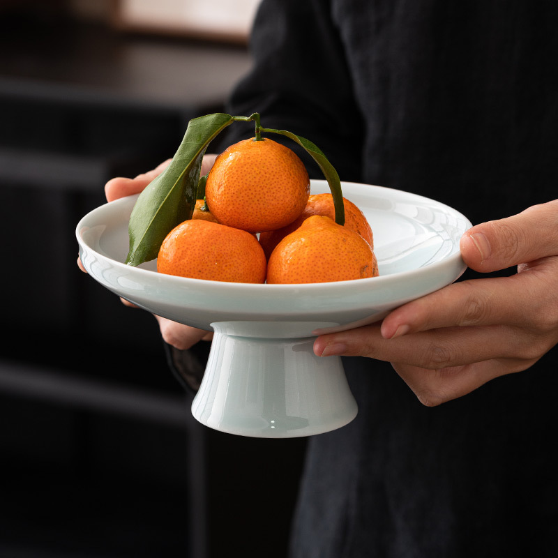 Khay giải khát kiểu Trung Quốc khay trái cây chân cao đĩa nhỏ Thiền bát trái cây sấy khô bát đựng đồ ăn nhẹ Phật kiểu Nhật