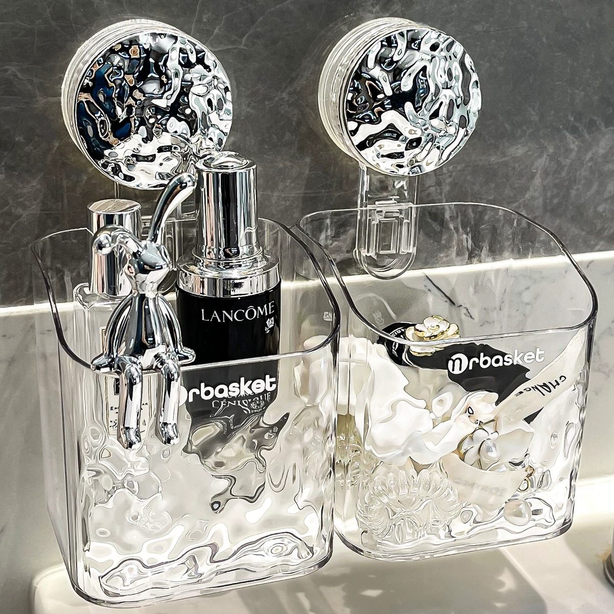 Cốc hút, khăn rửa mặt bỏ đi, hộp đựng đồ treo tường, giá để đồ, khăn lau mặt, giá để đồ, giỏ treo phòng tắm