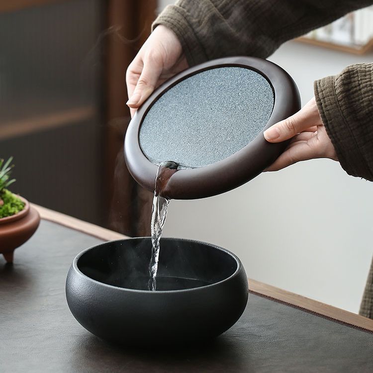 Nồi nuôi quặng nhôm, đế đỡ ấm trà cát tím hình tròn, Bộ trà đạo đĩa nhỏ tạo bọt khô, phụ kiện trà đạo