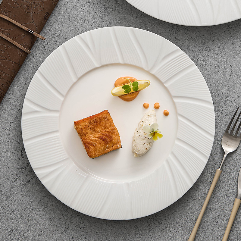 Đĩa đồ ăn phương Tây Bauhinia Đĩa bít tết Đĩa gốm sứ sáng tạo Bộ đồ ăn khách sạn Đĩa tròn giá trị cao Đĩa gia dụng