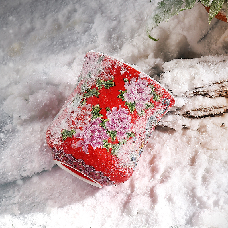 Hoa Phượng Hoàng Đông Bắc Hoa Lớn Sáng tạo Cá tính Bình giữ nhiệt Ấm đun trà Cốc uống trà Cốc trà Bộ trà Kung Fu gốm sứ