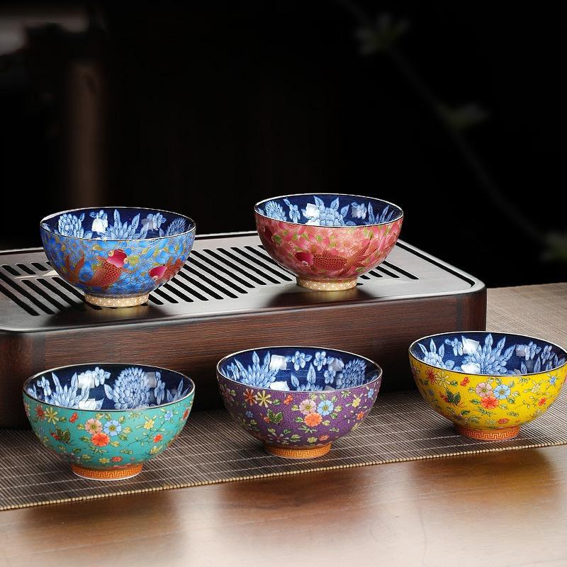 Cốc trà tráng men, cốc chủ nhân, cốc đơn, trà Kung Fu gốm sứ, cốc trà thơm, cốc trà cổ điển chuyên dụng cá nhân cao cấp