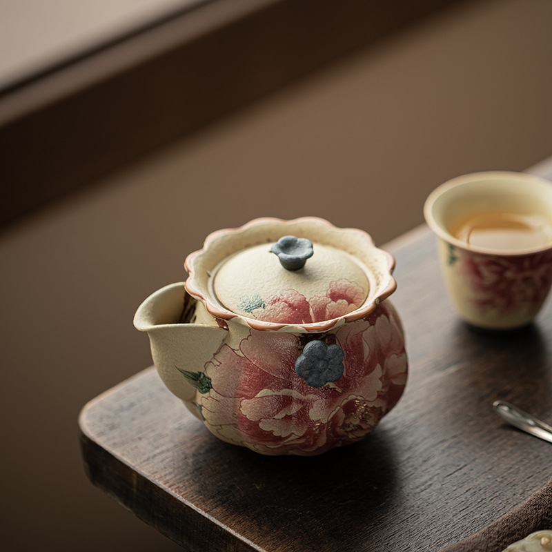 Bộ ấm trà một ấm hai cốc, ấm cầm tay gốm sứ gia dụng, hộp quà tặng