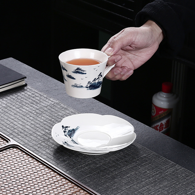 Cốc cà phê vẽ tay cốc nước gốm sứ có giá trị cao tráng men cốc trà chiều gia dụng nữ cốc cà phê cao cấp nhẹ sang trọng