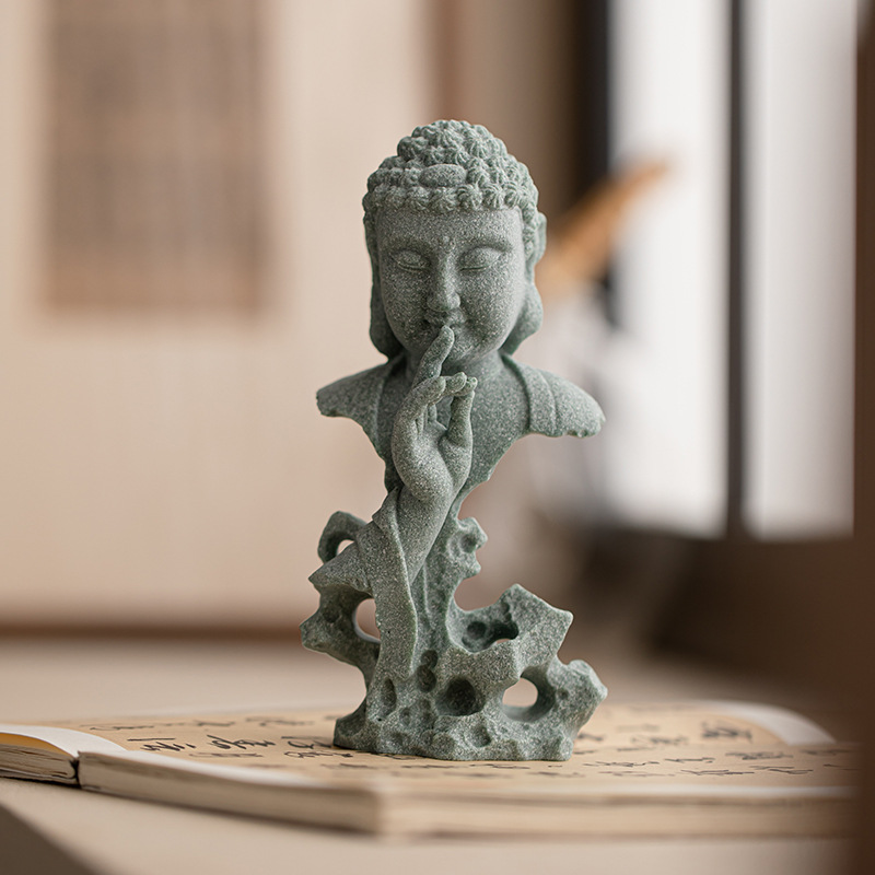 Đồ trang trí chơi trà thú cưng trà cát xanh, đồ trang trí bàn trà phòng khách nhân vật sáng tạo Ngộ Không Pháp Như Lai