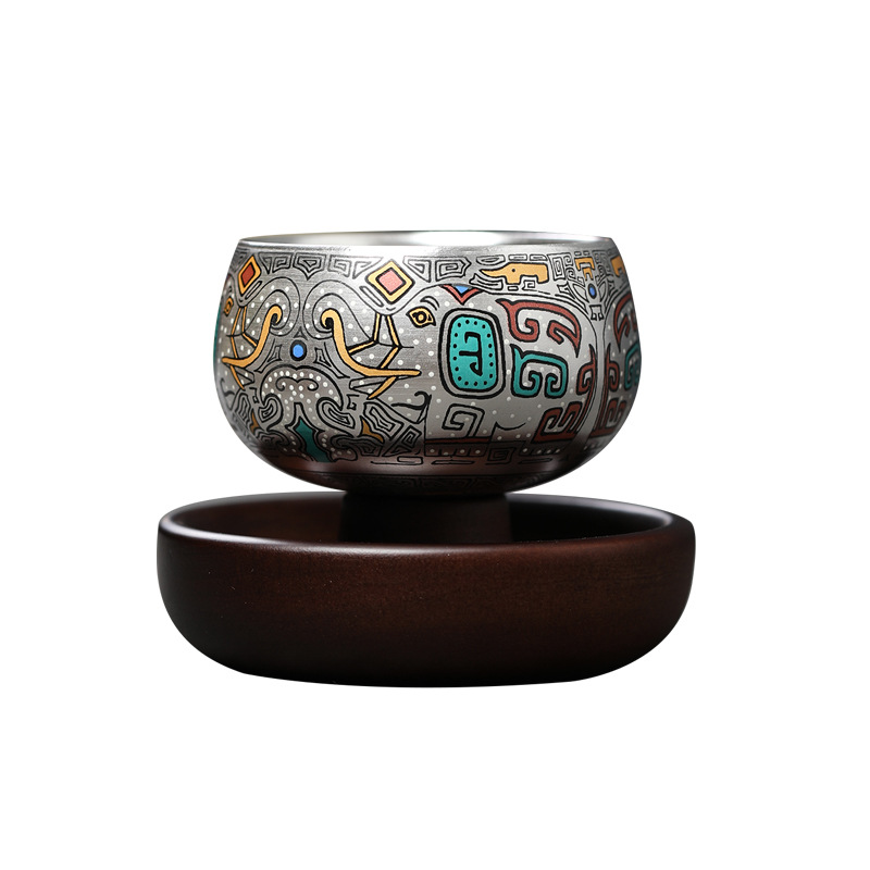 Bộ dụng cụ pha trà Kung Fu mạ bạc cao cấp, ấm bạc, cốc chủ nhân Trung Quốc, cốc trà, người lớn tuổi, bạn bè