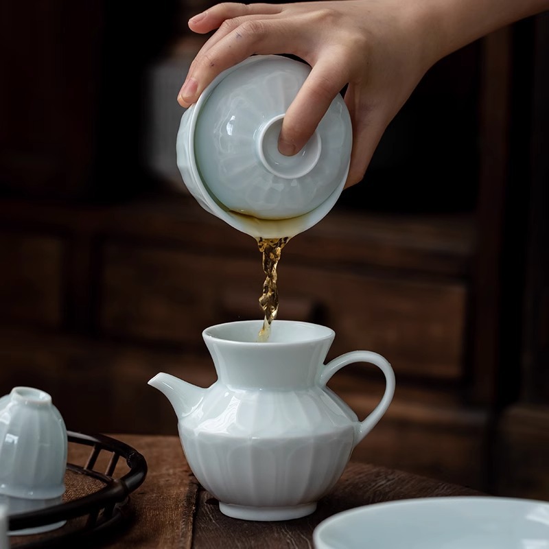 Bộ ấm trà Dehua Yingqing Kung Fu Bộ ấm trà đơn dùng cho gia đình và văn phòng