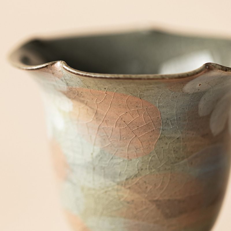 Men borneol vẽ tay hoa cúc miệng cốc nhỏ tách trà phong cách sơn dầu gốm sứ Kung Fu bộ trà cốc trà quà tặng