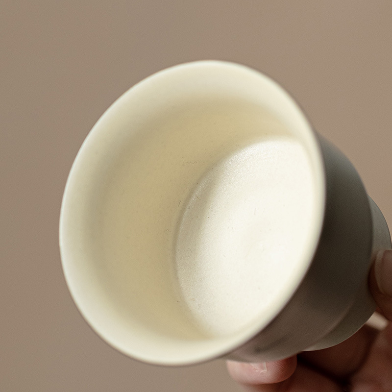 Cốc mặt trăng bằng tre mực vẽ tay màu trắng hồng cốc trà cốc trà trà cốc chủ nhân cổ điển sang trọng nhẹ cốc đơn