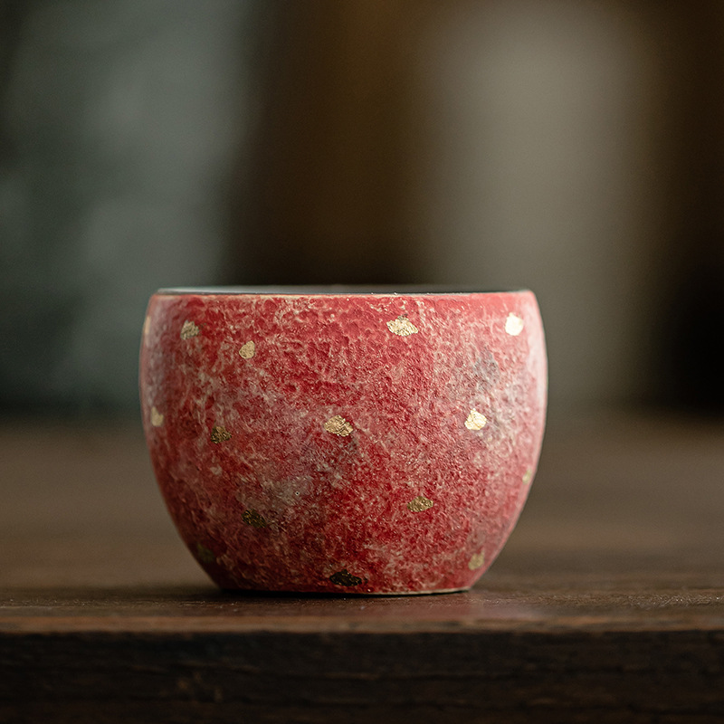 Cốc trà gốm màu đá, cốc chủ gốm, cốc trà, bộ trà kung fu cổ điển, cốc đơn thủ công, hộp quà tặng