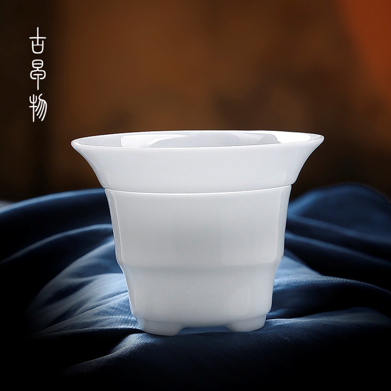 Dụng cụ lọc trà bằng sứ ngọc bích truyền thống Bộ lọc trà tích hợp Dụng cụ pha trà Bộ trà Kung Fu Bộ tách trà bằng gốm.