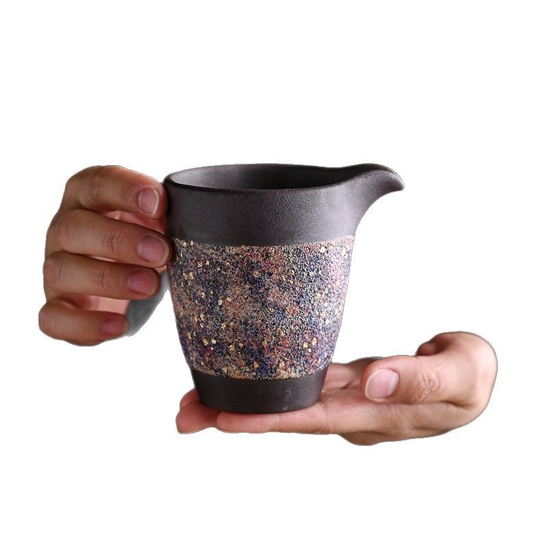 Cốc đường hầm bằng bùn đá cũ, cốc công cộng làm bằng tay, dụng cụ chia trà, bộ trà kungfu gia dụng kiểu Nhật, cốc đồng nhất có thể nâng bảy