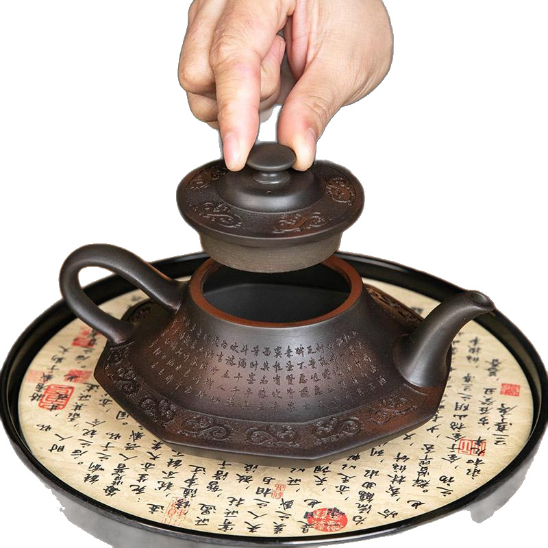 Ấm trà gốm tím Vân Nam Jianshui hoàn toàn thủ công nâng ly chúc rượu, ấm trà cát tím, bộ ấm trà kung fu gia dụng