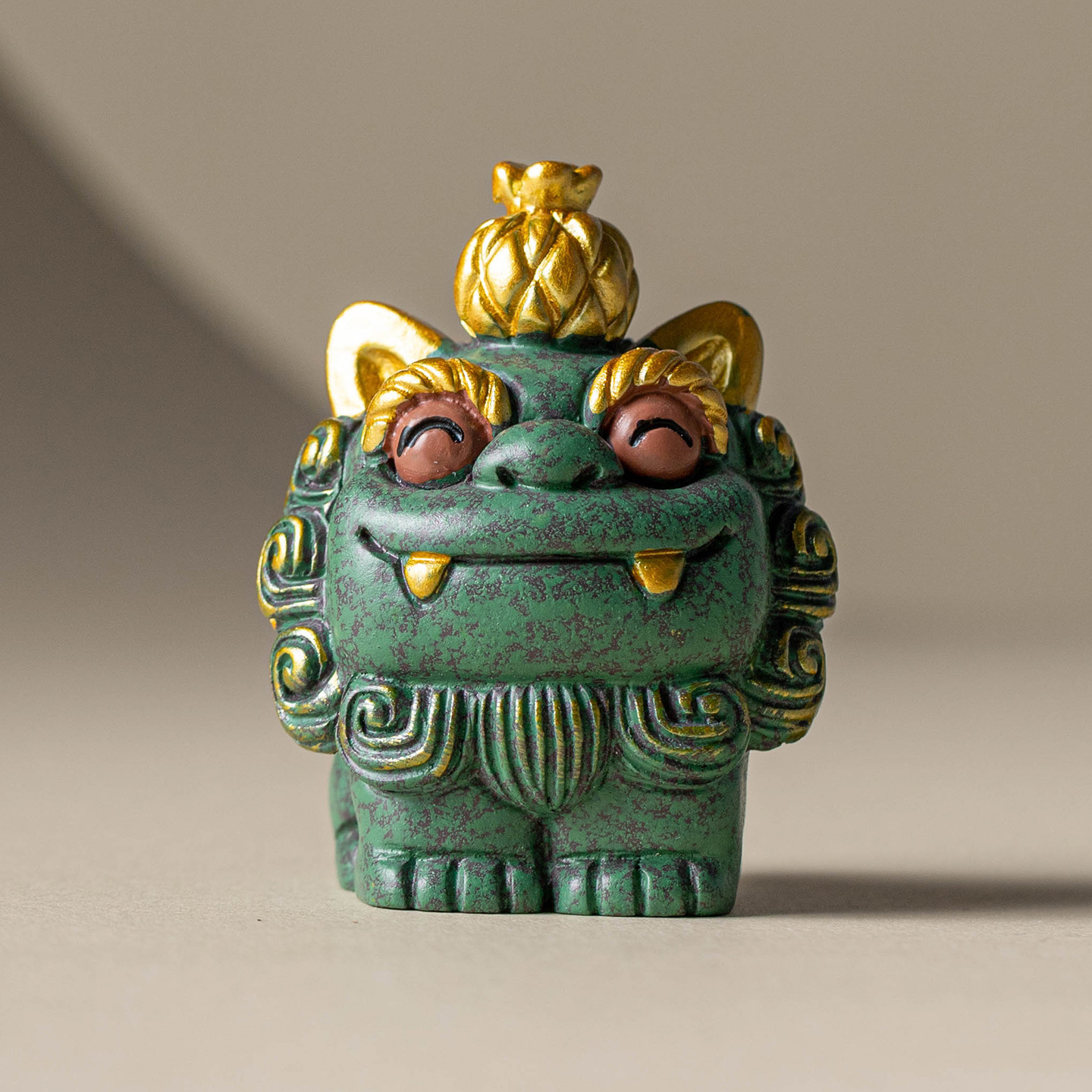 Nhà máy đá sa thạch xanh quốc triều sáng tạo vật trang trí để bàn nhà sư tử gió đồ trang trí may mắn hệ thống chữa bệnh dễ thương Wanglai