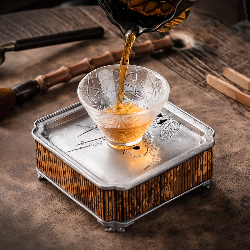 Ấm tre Tương Phi bàn pha khô cổ điển kiểu Trung Quốc ấm đun nước thủ công bộ trà Kung Fu khay trà khay pha khô gia dụng