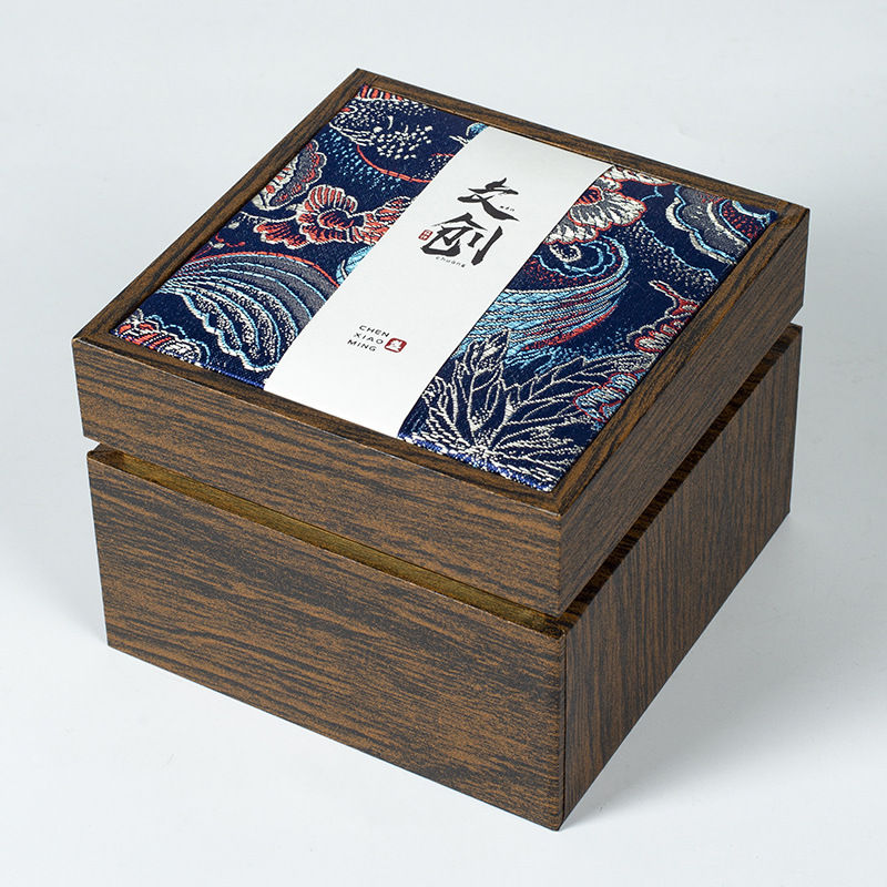 Bộ trà văn hóa và sáng tạo Guochao cốc chủ sở hữu cốc trà hộp quà hộp quà hộp đóng gói hộp đóng gói hộp đơn cốc nhỏ hộp gấm cao cấp