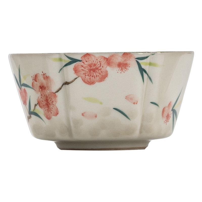 Cốc chủ nhân vẽ tay hoa đào cốc đơn gốm sứ Dehua cốc trà cá nhân cốc trà Bộ trà cao cấp đơn cốc trà nhỏ